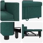 vidaXL Canapé Lit Simple Vert foncé 90 x 165 x 87 cm tissu