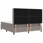 vidaXL Lit à ressorts avec matelas Taupe 180 x 200 cm tissu