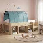 vidaXL Tunnel de lit 2 pc Bleu clair Polyester