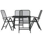vidaXL Ensemble à manger de jardin 5 Pièces anthracite métal maille