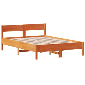 vidaXL Cadre de lit sans matelas cire marron 160x200cm bois pin massif