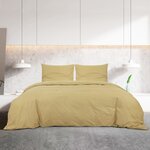 vidaXL Ensemble de housse de couette Taupe 260x220 cm Microfibre