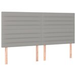 vidaXL Tête de lit à LED Gris clair 160x5x118/128 cm Tissu