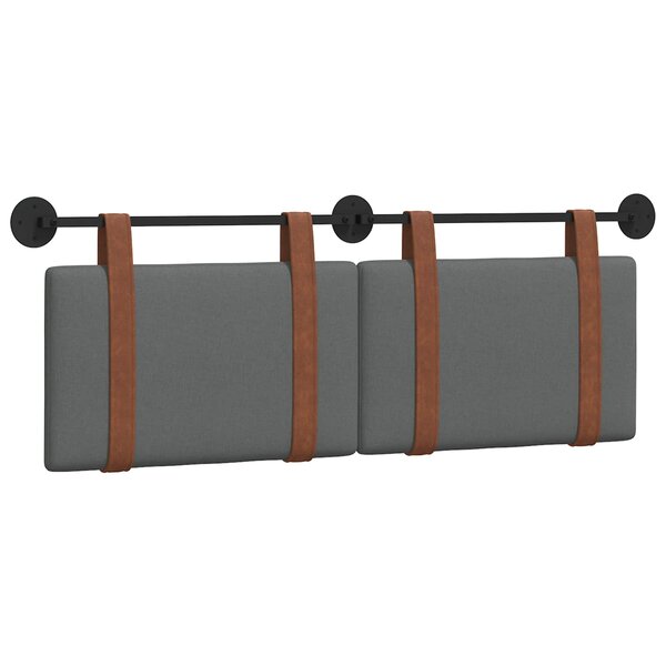 vidaXL Tête de lit suspendue Gris foncé PU antique