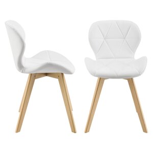 Lot de 2 chaises similicuir 81 x 57 x 49 cm blanc 03_0006756