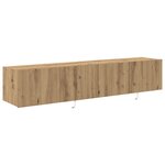 Rangements TV vidaXL avec lumières LED 2 Pièces Chêne Artisan 80x35x31 cm