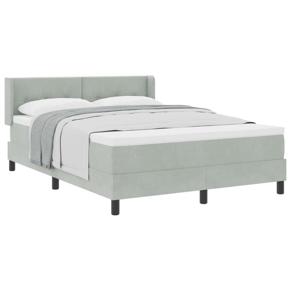 vidaXL Lit à ressorts avec matelas Gris clair 200 x 160 cm Polyester