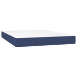 vidaXL Sommier à lattes de lit et matelas et LED Bleu 140x200 cm Tissu