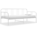 vidaXL Cadre de canapé-lit Blanc Métal 90x200 cm