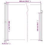 vidaXL Auvent latéral rétractable marron 200x600 cm