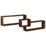 vidaXL Armoire murale 158x18x53 cm chêne fumé bois d'ingénierie