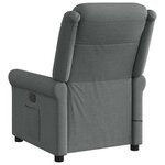 vidaXL Fauteuil inclinable de massage en tissu gris foncé