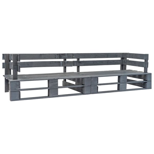 vidaXL Canapé palette de jardin 2 places gris bois