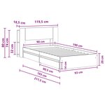 vidaXL Cadre de lit avec rangement Noir 90 x 190 cm Bois d'ingénierie