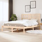 vidaXL Cadre de lit 135x190 cm double bois massif de pin