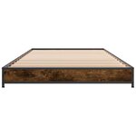 vidaXL Cadre de lit chêne fumé 90x200 cm bois d'ingénierie et métal