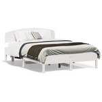 vidaXL Cadre de lit sans matelas blanc 135x190 cm bois de pin massif