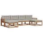 vidaXL Ensemble de canapés d'extérieur 6 Pièces Gris Naturel et Clair