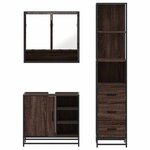 vidaXL Ensemble de meubles de salle de bain 3 Pièces Chêne marron