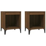 vidaXL Tables de chevet 2 Pièces Chêne marron 40x35x50 cm