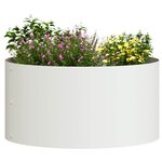 vidaXL Cache-pot de jardin Blanc 40 x 40 x 20 cm Acier