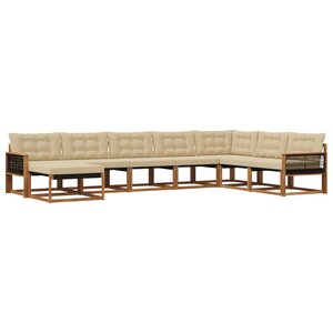 vidaXL Ensemble de canapés d'extérieur 8 Pièces Naturel et Beige