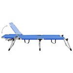 vidaXL Chaise longue pliable extra haute pour seniors Bleu Aluminium