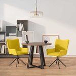vidaXL Chaises pivotantes à manger lot de 2 Jaune Velours