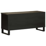 vidaXL Meuble TV noir 100x33x46 cm bois massif de manguier