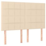 vidaXL Sommier à lattes de lit avec matelas Crème 140x190 cm Tissu