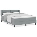 vidaXL Lit boxspring avec matelas Gris clair 140 x 190 cm tissu