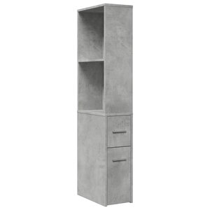 vidaXL Armoire de salle de bain étroite avec roulettes gris béton