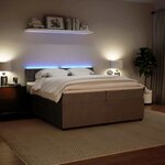 vidaXL Sommier à lattes de lit et matelas Gris clair 200x200cm Velours