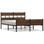 vidaXL Cadre de lit sans matelas chêne marron 150x200 cm