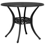 vidaXL Table de jardin noir Ø90x75 cm aluminium coulé