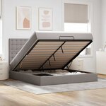 VidaXL Cadre de lit ottoman avec matelas taupe 180x200 cm tissu