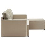 vidaXL Canapé-lit modulaire 3 places Cappuccino Similicuir