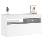 vidaXL Meuble TV avec lumières LED Blanc 75x35x40 cm