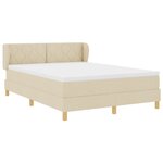 Lit Box Spring vidaXL avec Matelas - Crème  140x190 cm  Tissu