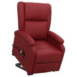 vidaXL Fauteuil de massage Rouge bordeaux Similicuir