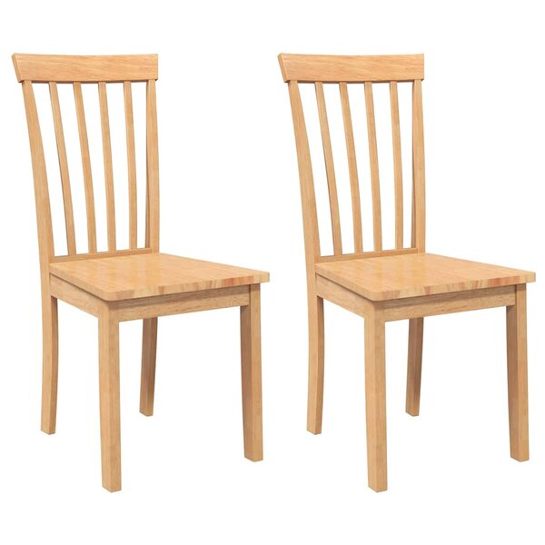 vidaXL Chaises à manger 2 Pièces bois massif naturel caoutchouc