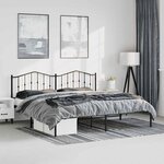 vidaXL Cadre de lit métal sans matelas avec tête de lit noir 183x213cm