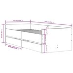 vidaXL Cadre de lit avec tiroirs sans matelas noir 90x190 cm