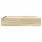 vidaXL Cadre de lit avec LED sans matelas chêne sonoma 180x200 cm