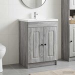 vidaXL Armoire sous évier de salle de bain Sonoma gris