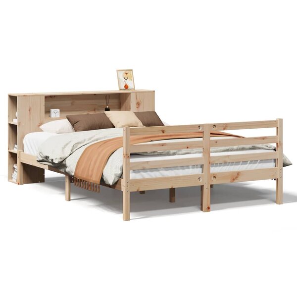 vidaXL Lit bibliothèque sans matelas 160x200 cm bois massif de pin