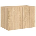 vidaXL Meuble TV mural avec lumières LED chêne sonoma 60x35x41 cm