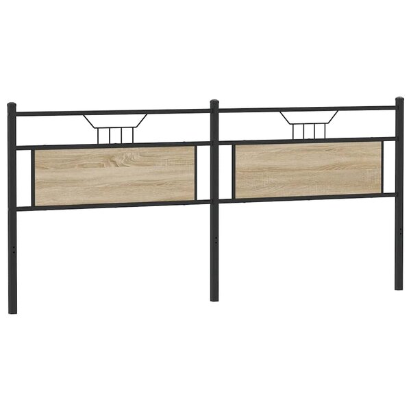 vidaXL Tête de lit chêne sonoma 200 cm bois d'ingénierie et acier