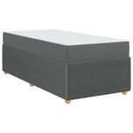 vidaXL Cadre de lit avec matelas Gris foncé 100 x 200 cm tissu