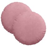 vidaXL Coussins de siège 2 Pièces Rose Ø 40 x 13 cm Velours